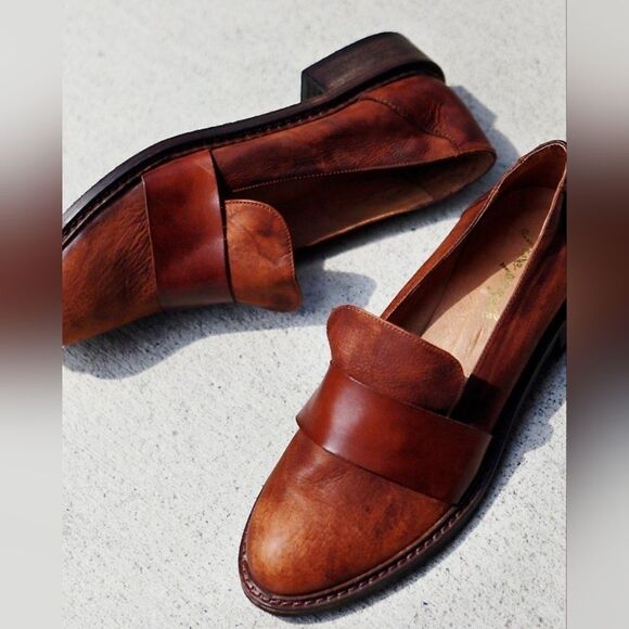 Free People Merit Loafer Cognac Ombre Size 38  US SIZE 7.5 - Picture 1 of 11
